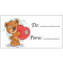 Cartão pegajoso para heart bear para colocar nomes