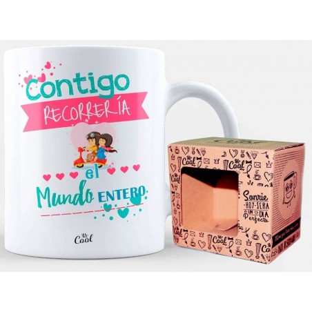 Caneca com você eu viajaria o mundo inteiro