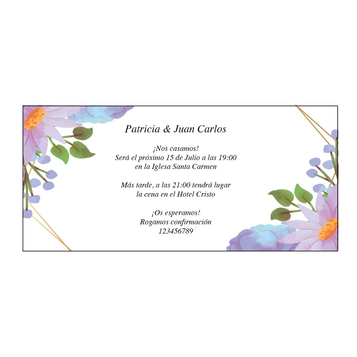 Convites de casamento com flores