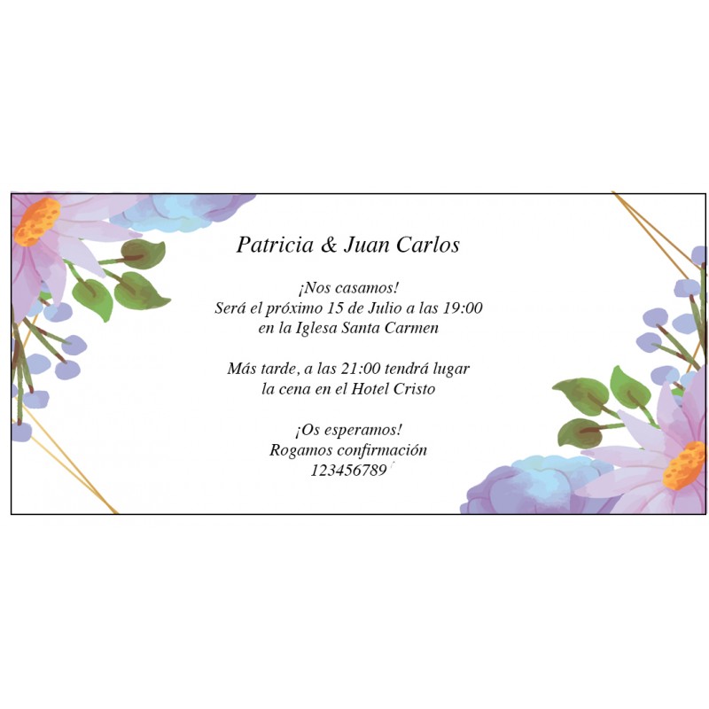 Convites de casamento com flores