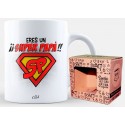 Caneca super pai de cerâmica branca