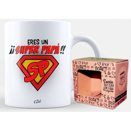 Caneca super dad de cerâmica branca