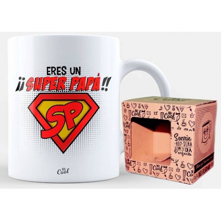 Caneca super pai de cerâmica branca