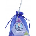 Marcador personalizado comunhão menino com lápis e bolsa de organza