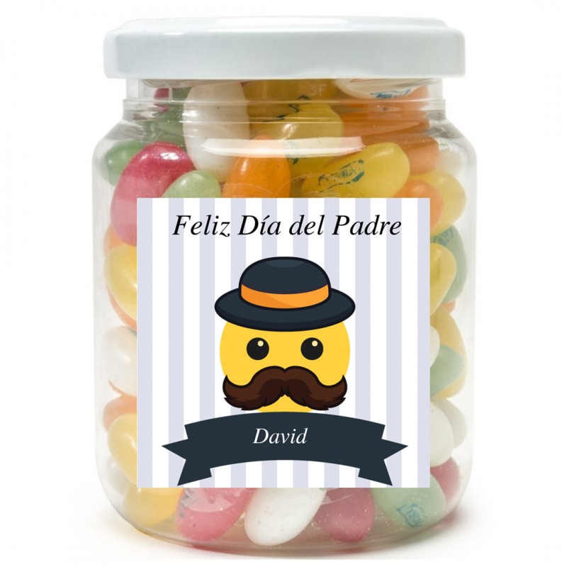 Pote de guloseimas personalizadas para dar ao pai