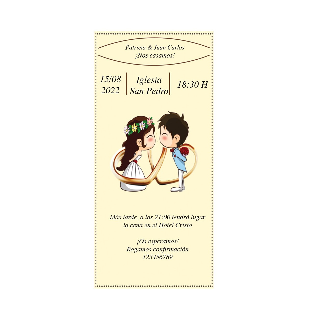 Convite de casamento noivos jovens