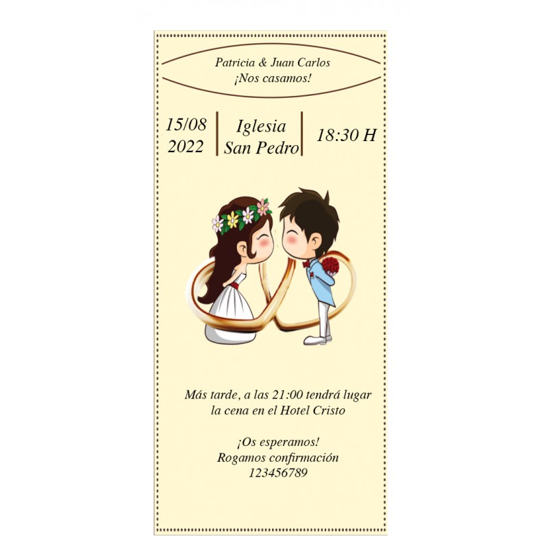 Convite de casamento noivos jovens
