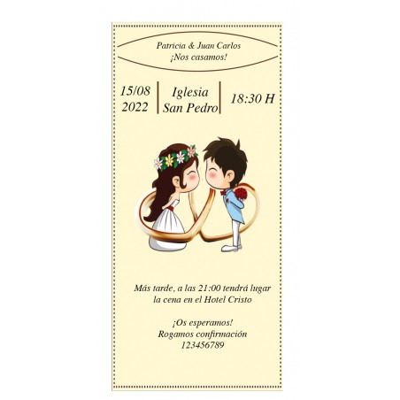 Convite de casamento noivos jovens