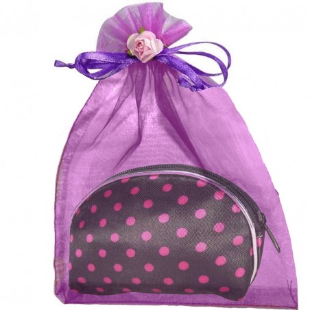 Bolsa em organza decorada com flor