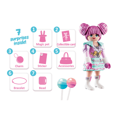 Caixa surpresa com Rosalee Candy World Playmobil série 1