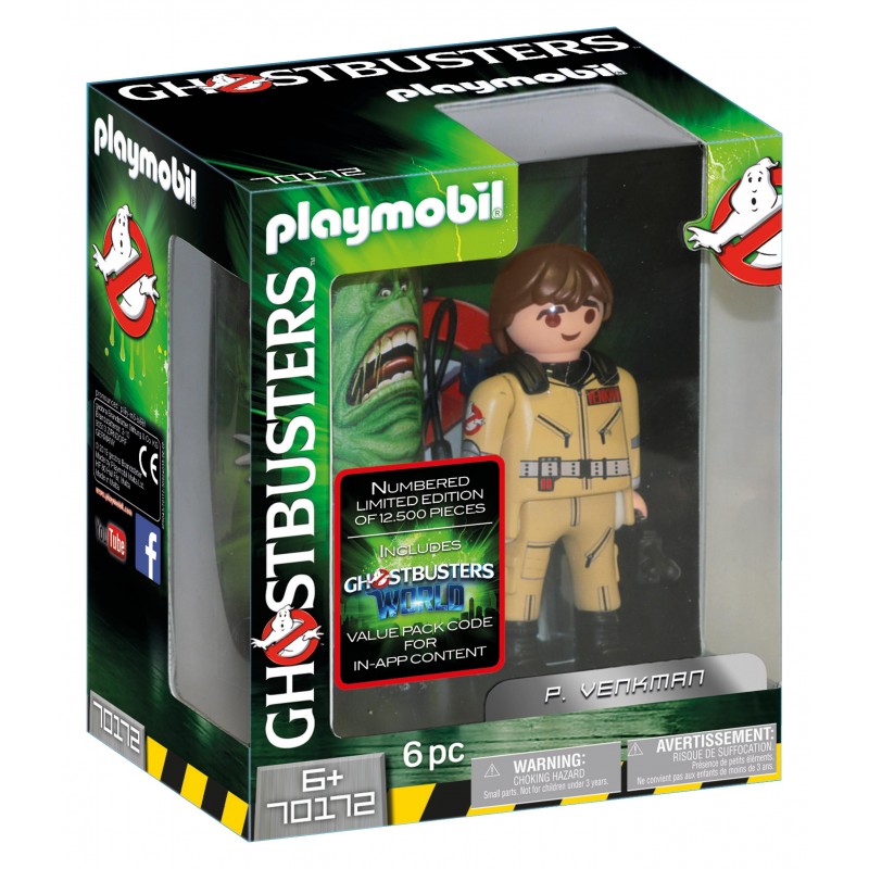 Figura de playmobil p. venkman colecionável 15cm