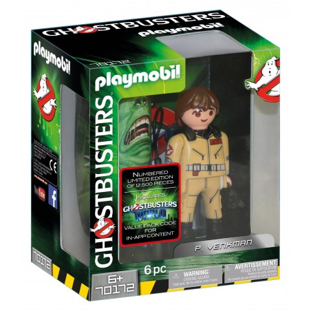Figura de playmobil p. venkman colecionável 15cm