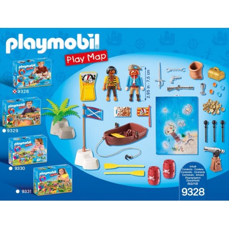 Playmobil play map pirates com acessórios