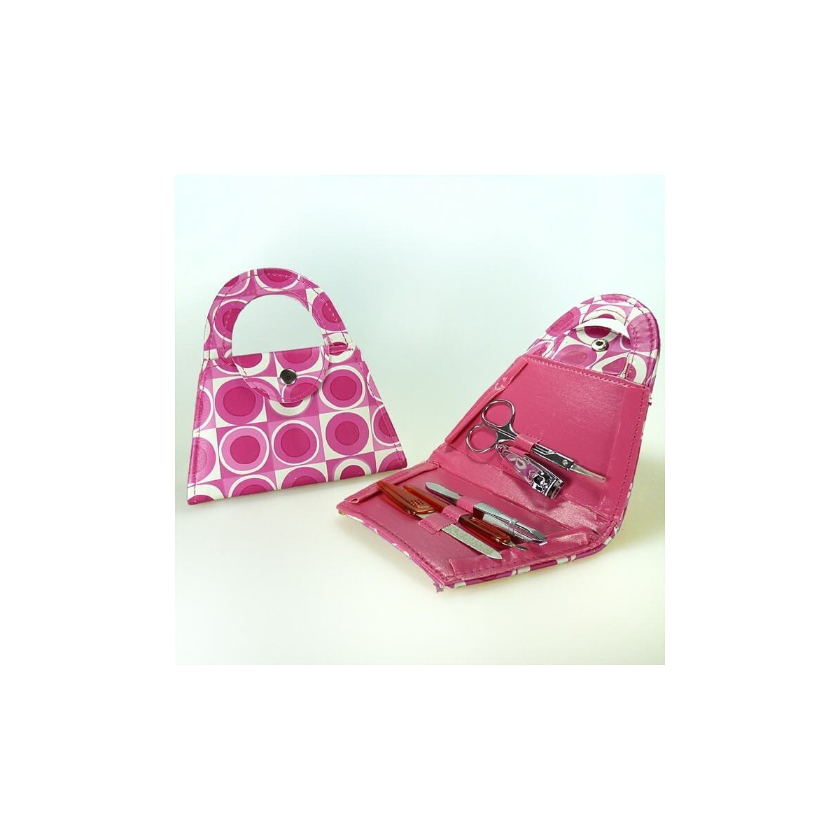 Conjunto de manicure com formato de bolsa para convidados