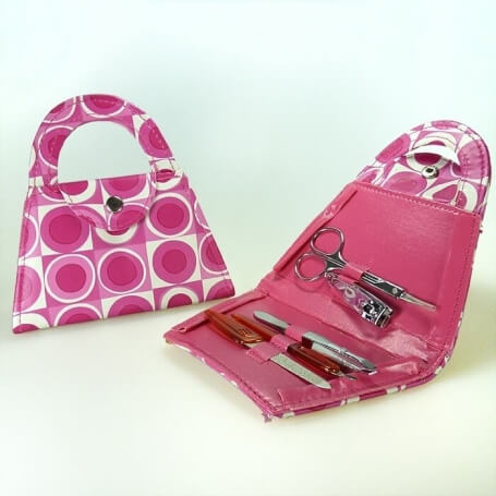 Conjunto de manicure com formato de bolsa para convidados