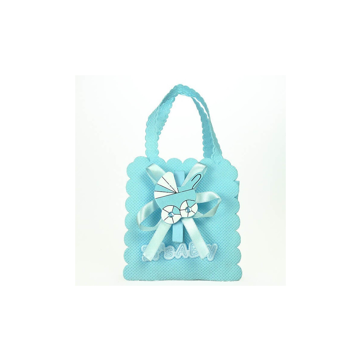 Saco de baptizado decorado azul