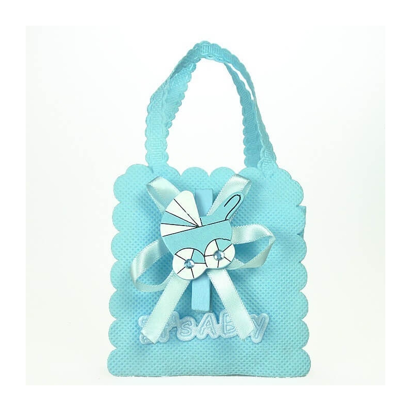 Saco de baptizado decorado azul