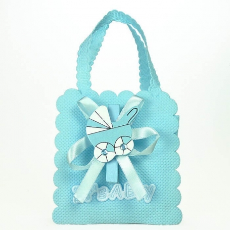 Saco de baptizado decorado azul
