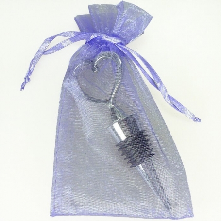 Tampão de vinho coração em bolsa para presentear