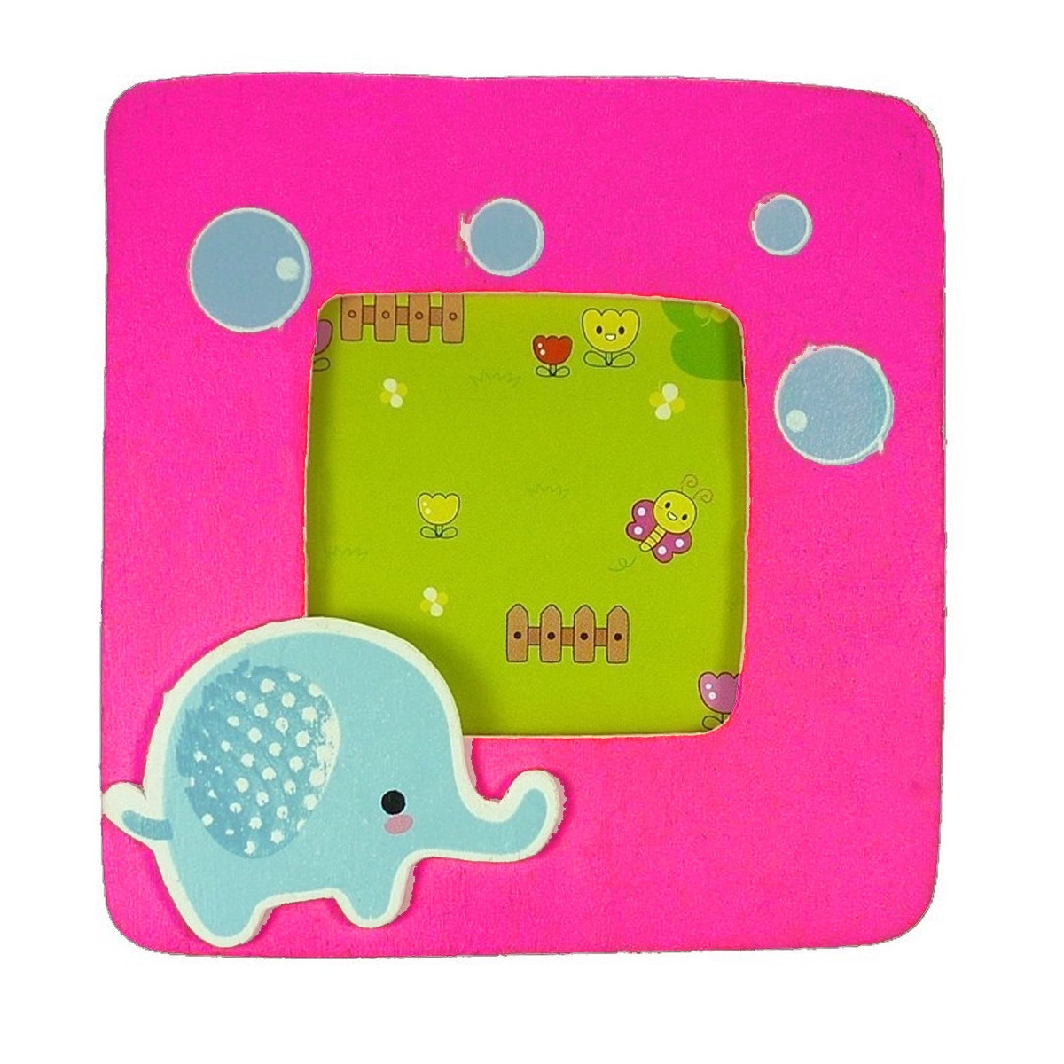 Porta-retrato infantil de madeira com elefante Um detalhe terno e colorido para os mais pequenos