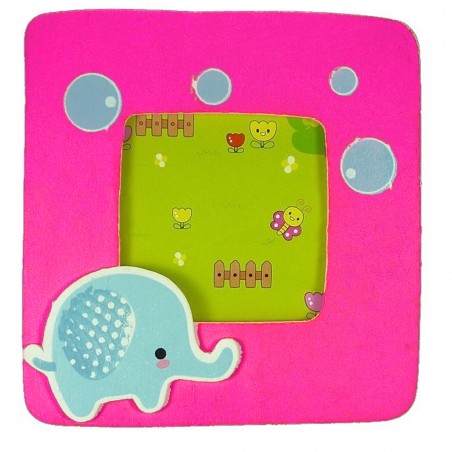 Porta-retrato infantil de madeira com elefante Um detalhe terno e colorido para os mais pequenos