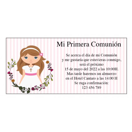 Convites Personalizados De Comunhão Feminina