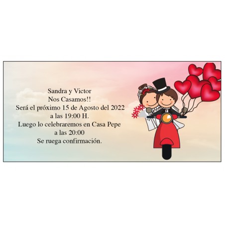 Convites de casamento noivos vespa
