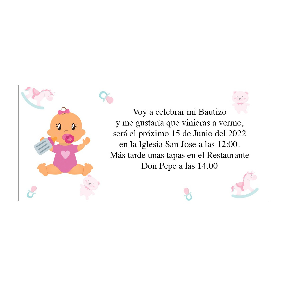 Convites de batizado bebê anita