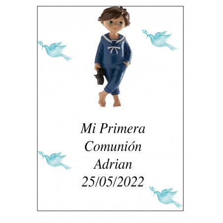Adhesive Boy Communion Adrian 7 X 5 Ideal Para Garrafas