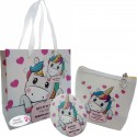 Conjunto de presente unicórnio com carteira e espelho personalizado