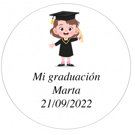Adesivo de formatura de menina personalizado de 5 cm