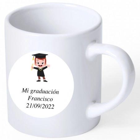 Caneca de formatura com adesivo personalizado