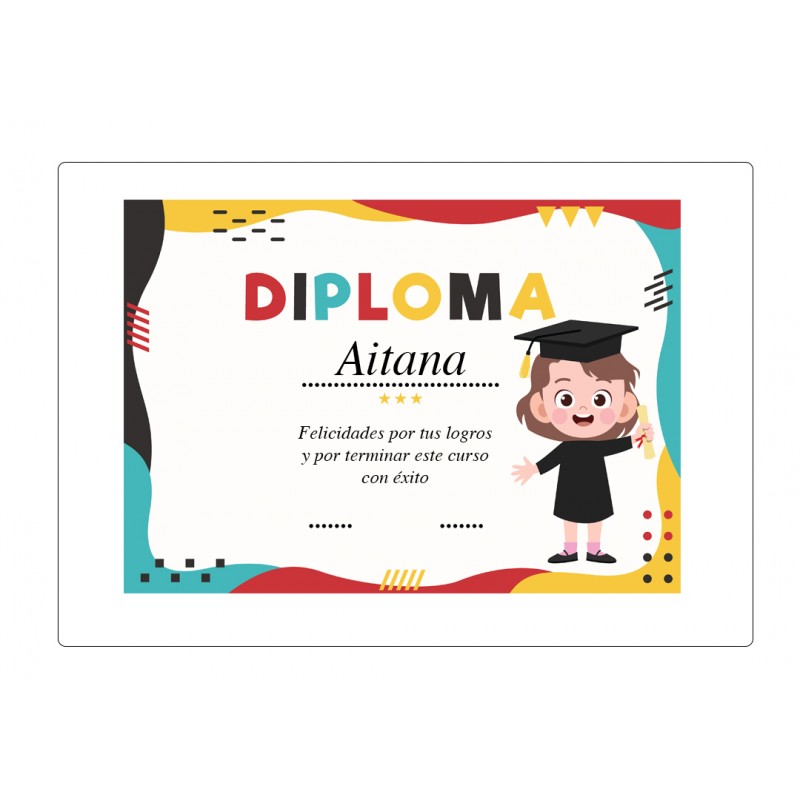 Diploma personalizado de graduação feminina