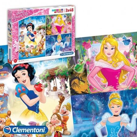 Quebra Cabeça Princesas Da Disney 3 X 48 Peças