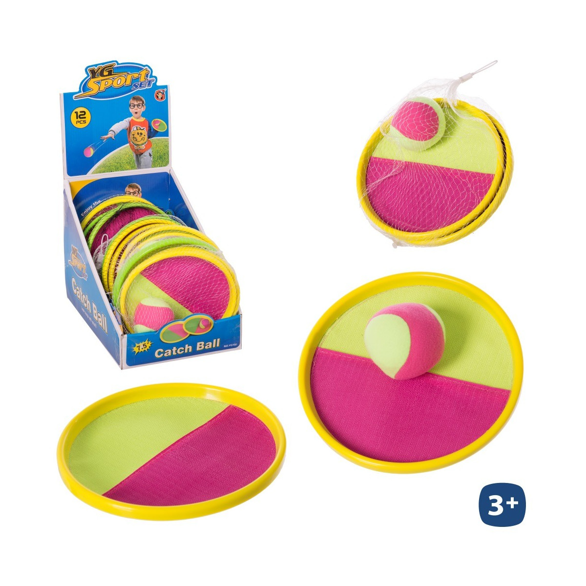 Jogo pega a bola velcro 2 c 19 cm