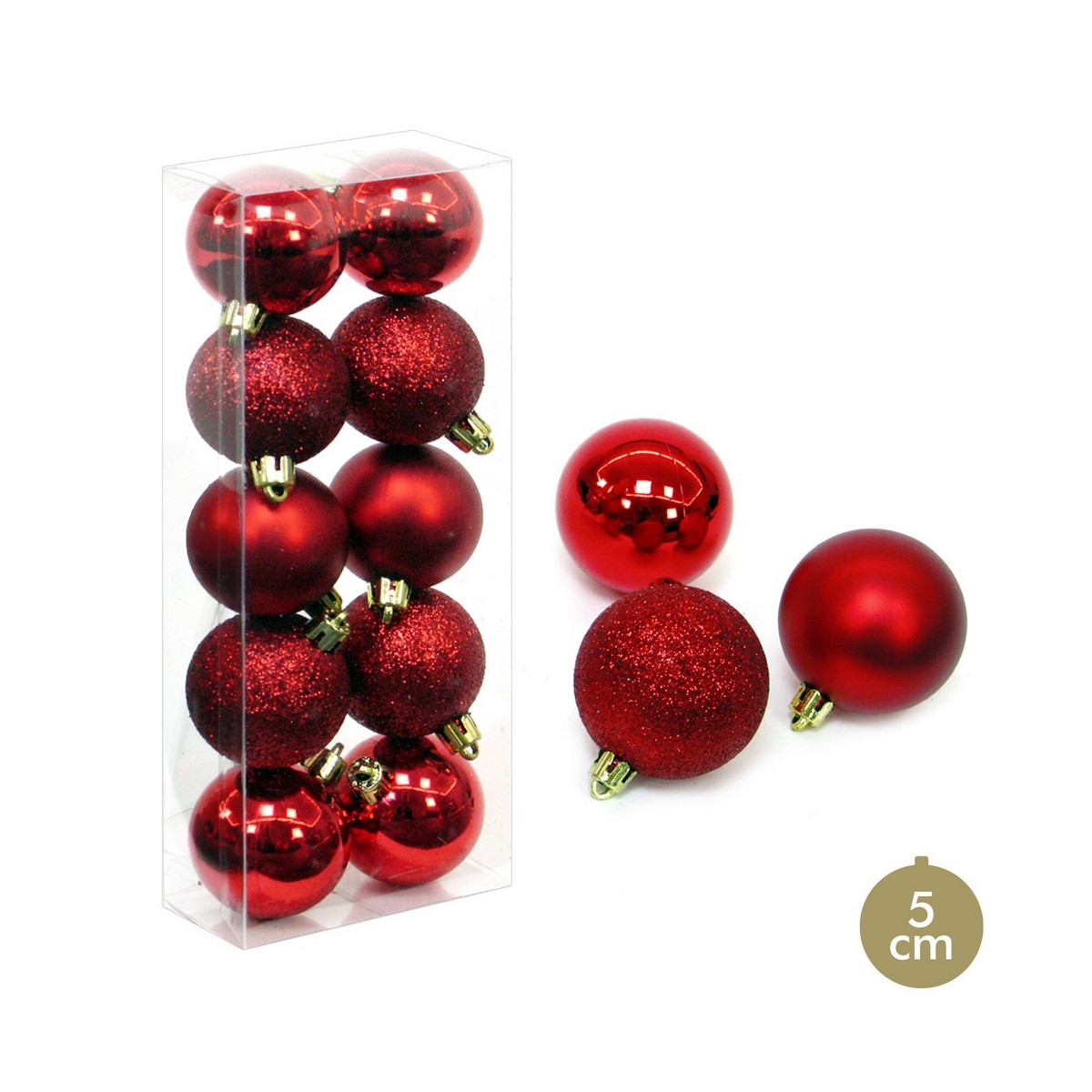 S 10 bola vermelha decoração de natal 5 x 5 x 5 cm
