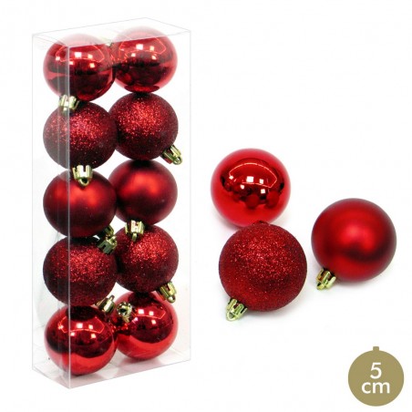 S 10 bola vermelha decoração de natal 5 x 5 x 5 cm