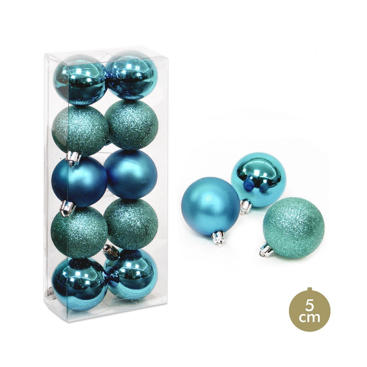 S 10 bola azul decoração natal 5 x 5 x 5 cm