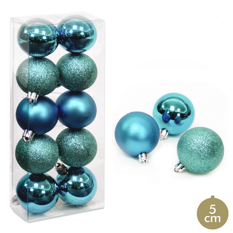 S 10 bola azul decoração natal 5 x 5 x 5 cm