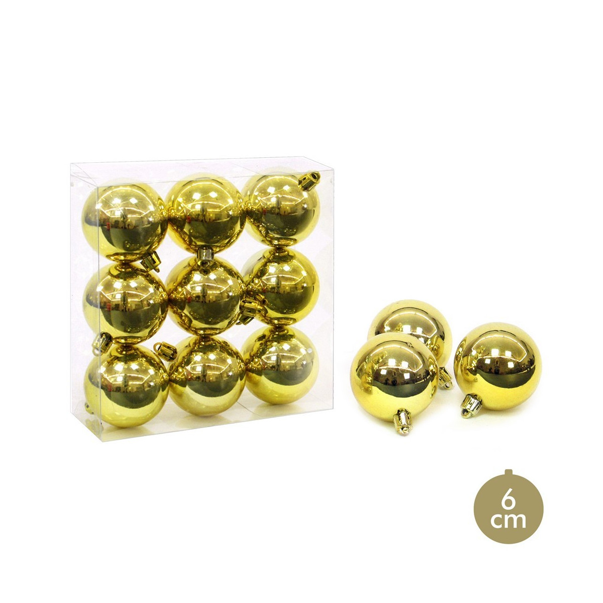 S 9 ouro glitter ball decoração de natal 6 x 6 x 6 cm