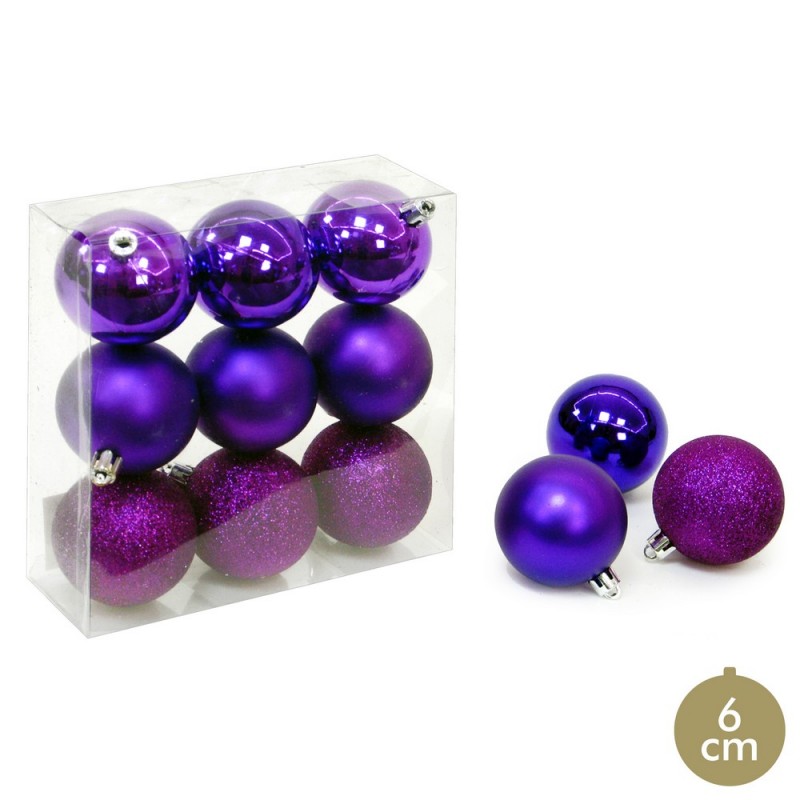 S 9 bola roxa decoração natal 6 x 6 x 6 cm