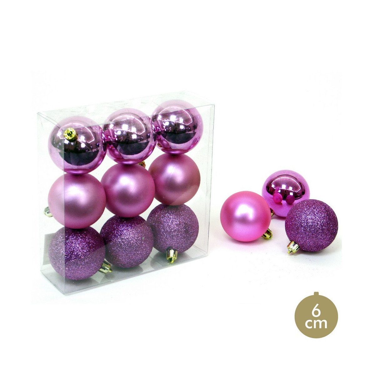 S 9 bola rosa decoração natal 6 x 6 x 6 cm