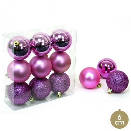 S 9 bola rosa decoração de natal 6 x 6 x 6 cm