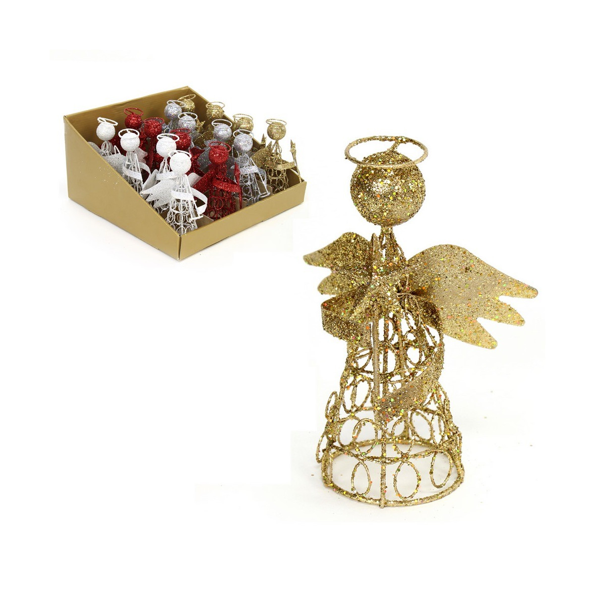 ângel metal 4 c decoração natal 10 x 6 x 14 cm