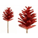 Abacaxi com haste de glitter vermelho 3 50 x 3 50 x 52 cm