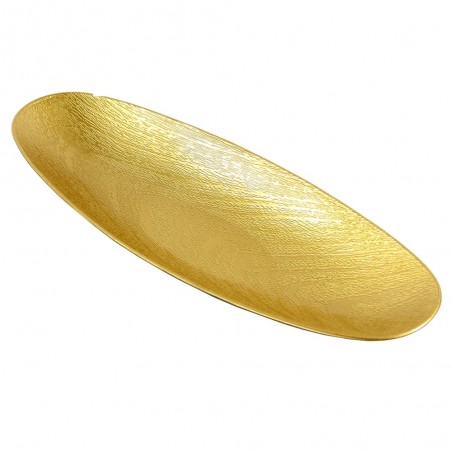 Bandeja oval de plástico dourada 16 x 40 70 x 5 cm