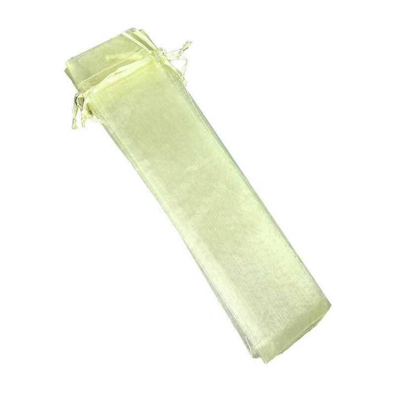 Estojo de organza bege 30x7 cm