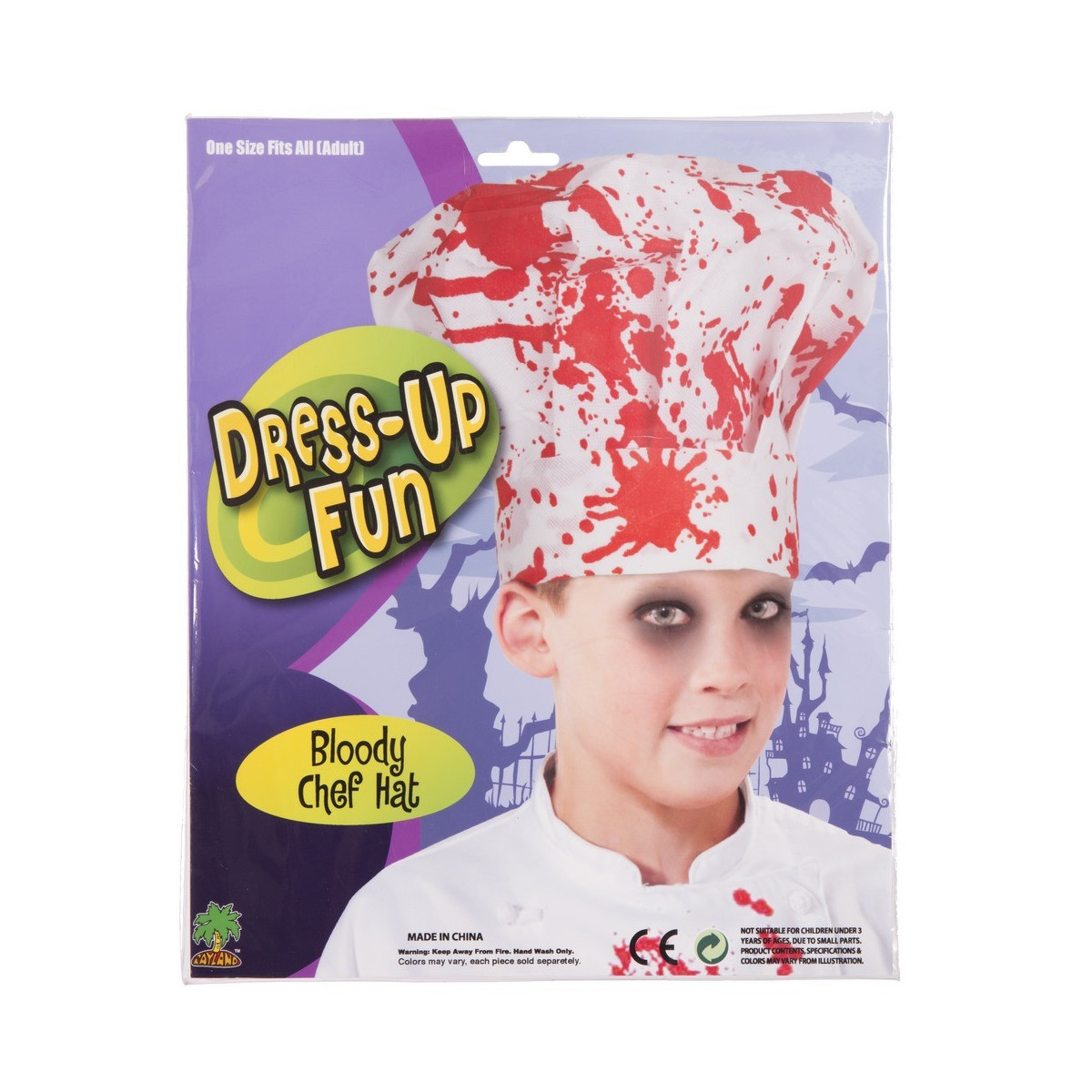 Chapéu de chef sangrento para crianças 25 x 25 cm