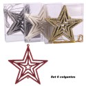 S 6 pendente estrela plástico 4 c 11 x 11 cm