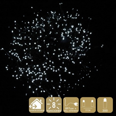 300 luzes led 8 funções brancas